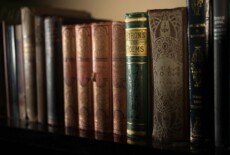 A few books on a shelf.